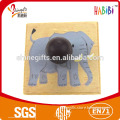 Square rubber wooden stamp of Elephants
